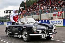 Kimi Raikkonen (FIN) Alfa Romeo Racing on the drivers parade. 01.09.2019. Formula 1 World Championship, Rd 13, Belgian Grand Prix, Spa Francorchamps, Belgium, Race Day.
