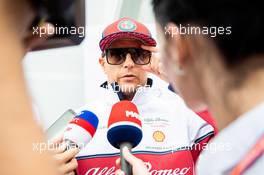 Kimi Raikkonen (FIN) Alfa Romeo Racing with the media. 29.08.2019. Formula 1 World Championship, Rd 13, Belgian Grand Prix, Spa Francorchamps, Belgium, Preparation Day.