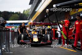 Red Bull Racing RB15 of Max Verstappen (NLD) Red Bull Racing pushed down the pit lane. 29.08.2019. Formula 1 World Championship, Rd 13, Belgian Grand Prix, Spa Francorchamps, Belgium, Preparation Day.