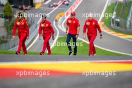 Charles Leclerc (MON) Ferrari walks the circuit with the team. 29.08.2019. Formula 1 World Championship, Rd 13, Belgian Grand Prix, Spa Francorchamps, Belgium, Preparation Day.
