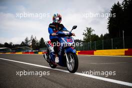 Pierre Gasly (FRA) Scuderia Toro Rosso rides the circuit on a Scooter. 29.08.2019. Formula 1 World Championship, Rd 13, Belgian Grand Prix, Spa Francorchamps, Belgium, Preparation Day.