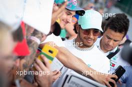 Lewis Hamilton (GBR) Mercedes AMG F1 with fans. 29.08.2019. Formula 1 World Championship, Rd 13, Belgian Grand Prix, Spa Francorchamps, Belgium, Preparation Day.