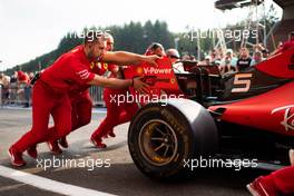 Ferrari mechanics practice a pit stop. 29.08.2019. Formula 1 World Championship, Rd 13, Belgian Grand Prix, Spa Francorchamps, Belgium, Preparation Day.