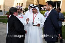 Crown Prince Shaikh Salman bin Isa Hamad Al Khalifa (BRN) (Centre) with Kate Beavan, Formula One Global Director of Hospitality, Experiences and Packages (Left). 29.03.2019. Formula 1 World Championship, Rd 2, Bahrain Grand Prix, Sakhir, Bahrain, Practice Day