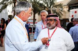 (L to R): Chase Carey (USA) Formula One Group Chairman with Muhammed Al Khalifa (BRN) Bahrain Circuit Chairman. 29.03.2019. Formula 1 World Championship, Rd 2, Bahrain Grand Prix, Sakhir, Bahrain, Practice Day