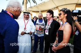 Crown Prince Shaikh Salman bin Isa Hamad Al Khalifa (BRN) with Jimmy White (GBR) Snooker Player. 29.03.2019. Formula 1 World Championship, Rd 2, Bahrain Grand Prix, Sakhir, Bahrain, Practice Day