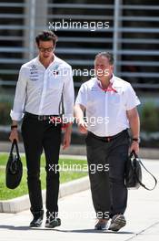 (L to R): Toto Wolff (GER) Mercedes AMG F1 Shareholder and Executive Director with Zak Brown (USA) McLaren Executive Director. 29.03.2019. Formula 1 World Championship, Rd 2, Bahrain Grand Prix, Sakhir, Bahrain, Practice Day
