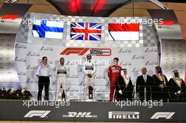 The podium (L to R): Valtteri Bottas (FIN) Mercedes AMG F1, second; Lewis Hamilton (GBR) Mercedes AMG F1, race winner; Charles Leclerc (MON) Ferrari, third. 31.03.2019. Formula 1 World Championship, Rd 2, Bahrain Grand Prix, Sakhir, Bahrain, Race Day.