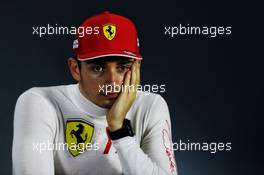 Third placed Charles Leclerc (MON) Ferrari in the post race FIA Press Conference. 31.03.2019. Formula 1 World Championship, Rd 2, Bahrain Grand Prix, Sakhir, Bahrain, Race Day.