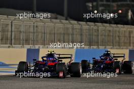 Alexander Albon (THA) Scuderia Toro Rosso STR14 leads team mate Daniil Kvyat (RUS) Scuderia Toro Rosso STR14. 31.03.2019. Formula 1 World Championship, Rd 2, Bahrain Grand Prix, Sakhir, Bahrain, Race Day.