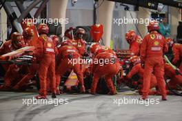 Sebastian Vettel (GER) Ferrari SF90 pit stop and front wing change. 31.03.2019. Formula 1 World Championship, Rd 2, Bahrain Grand Prix, Sakhir, Bahrain, Race Day.