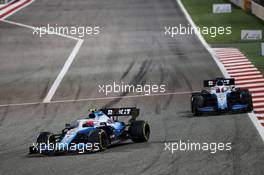 Robert Kubica (POL) Williams Racing FW42 leads team mate George Russell (GBR) Williams Racing FW42. 31.03.2019. Formula 1 World Championship, Rd 2, Bahrain Grand Prix, Sakhir, Bahrain, Race Day.