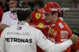 Lewis Hamilton (GBR) Mercedes AMG F1 and Charles Leclerc (MON) Ferrari. 30.03.2019. Formula 1 World Championship, Rd 2, Bahrain Grand Prix, Sakhir, Bahrain, Qualifying Day.