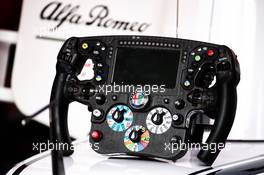 Alfa Romeo Racing C38 steering wheel. 30.03.2019. Formula 1 World Championship, Rd 2, Bahrain Grand Prix, Sakhir, Bahrain, Qualifying Day.