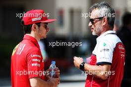 (L to R): Charles Leclerc (MON) Ferrari with Beat Zehnder (SUI) Alfa Romeo Racing Manager. 31.03.2019. Formula 1 World Championship, Rd 2, Bahrain Grand Prix, Sakhir, Bahrain, Race Day.