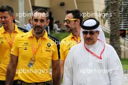 (L to R): Cyril Abiteboul (FRA) Renault Sport F1 Managing Director with Sheikh Mohammed bin Essa Al Khalifa (BRN) CEO of the Bahrain Economic Development Board and McLaren Shareholder. 31.03.2019. Formula 1 World Championship, Rd 2, Bahrain Grand Prix, Sakhir, Bahrain, Race Day.