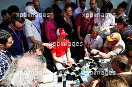 Mick Schumacher (GER) Prema Racing Formula Two Driver With the media. 28.03.2019. Formula 1 World Championship, Rd 2, Bahrain Grand Prix, Sakhir, Bahrain, Preparation Day.