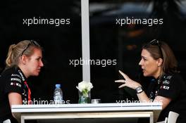 (L to R): Sophie Ogg (GBR) Williams Head of F1 Communications with Claire Williams (GBR) Williams Racing Deputy Team Principal. 28.03.2019. Formula 1 World Championship, Rd 2, Bahrain Grand Prix, Sakhir, Bahrain, Preparation Day.
