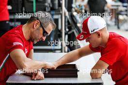 Mick Schumacher (GER) Prema Racing Formula Two Driver (Right). 28.03.2019. Formula 1 World Championship, Rd 2, Bahrain Grand Prix, Sakhir, Bahrain, Preparation Day.