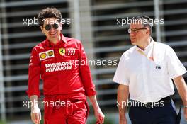Mattia Binotto (ITA) Ferrari Team Principal (Left). 28.03.2019. Formula 1 World Championship, Rd 2, Bahrain Grand Prix, Sakhir, Bahrain, Preparation Day.