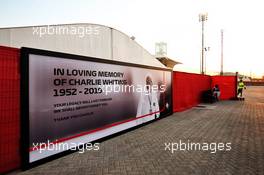 A tribute to Charlie Whiting in the paddock. 28.03.2019. Formula 1 World Championship, Rd 2, Bahrain Grand Prix, Sakhir, Bahrain, Preparation Day.