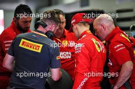 Mick Schumacher (GER) Ferrari Test Driver with Jock Clear (GBR) Ferrari Engineering Director. 02.04.2019. Formula One Testing, Sakhir, Bahrain, Tueday.