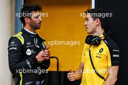 (L to R): Daniel Ricciardo (AUS) Renault F1 Team with Jack Aitken (GBR) / (KOR) Renault F1 Team Test Driver. 02.04.2019. Formula One Testing, Sakhir, Bahrain, Tueday.