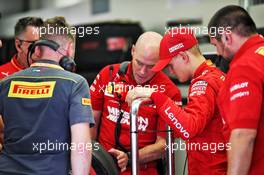 Mick Schumacher (GER) Ferrari Test Driver with Jock Clear (GBR) Ferrari Engineering Director. 02.04.2019. Formula One Testing, Sakhir, Bahrain, Tueday.