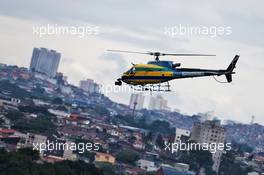 F1 Camera Helicopter with painted tribute to Ayrton Senna.  15.11.2019. Formula 1 World Championship, Rd 20, Brazilian Grand Prix, Sao Paulo, Brazil, Practice Day.
