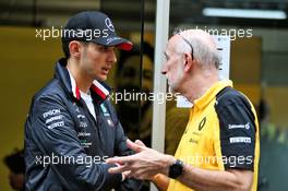 Esteban Ocon (FRA) Mercedes AMG F1 Reserve Driver with a a member of the Renault F1 Team. 15.11.2019. Formula 1 World Championship, Rd 20, Brazilian Grand Prix, Sao Paulo, Brazil, Practice Day.