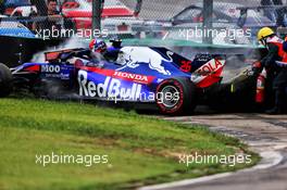 Daniil Kvyat (RUS) Scuderia Toro Rosso STR14 crashed in the second practice session. 15.11.2019. Formula 1 World Championship, Rd 20, Brazilian Grand Prix, Sao Paulo, Brazil, Practice Day.