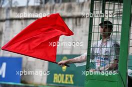 Red flag waved by a marshal. 15.11.2019. Formula 1 World Championship, Rd 20, Brazilian Grand Prix, Sao Paulo, Brazil, Practice Day.