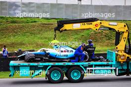 The Williams Racing FW42 of Robert Kubica (POL) Williams Racing is recovered back to the pits on the back of a truck after he crashed in the second practice session. 15.11.2019. Formula 1 World Championship, Rd 20, Brazilian Grand Prix, Sao Paulo, Brazil, Practice Day.