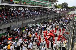 The grid before the start of the race. 17.11.2019. Formula 1 World Championship, Rd 20, Brazilian Grand Prix, Sao Paulo, Brazil, Race Day.