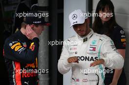 1st place Max Verstappen (NLD) Red Bull Racing RB15 and 3rd place Lewis Hamilton (GBR) Mercedes AMG F1 W10. 17.11.2019. Formula 1 World Championship, Rd 20, Brazilian Grand Prix, Sao Paulo, Brazil, Race Day.