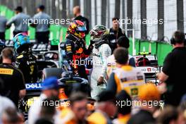 (L to R): Alexander Albon (THA) Red Bull Racing with Lewis Hamilton (GBR) Mercedes AMG F1 in parc ferme. 17.11.2019. Formula 1 World Championship, Rd 20, Brazilian Grand Prix, Sao Paulo, Brazil, Race Day.