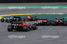 Alexander Albon (THA), Red Bull Racing and Charles Leclerc (FRA), Scuderia Ferrari  17.11.2019. Formula 1 World Championship, Rd 20, Brazilian Grand Prix, Sao Paulo, Brazil, Race Day.