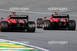 Sebastian Vettel (GER), Scuderia Ferrari and Charles Leclerc (FRA), Scuderia Ferrari  17.11.2019. Formula 1 World Championship, Rd 20, Brazilian Grand Prix, Sao Paulo, Brazil, Race Day.