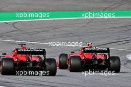 Sebastian Vettel (GER) Ferrari SF90 and Charles Leclerc (MON) Ferrari SF90 battle for position. 17.11.2019. Formula 1 World Championship, Rd 20, Brazilian Grand Prix, Sao Paulo, Brazil, Race Day.