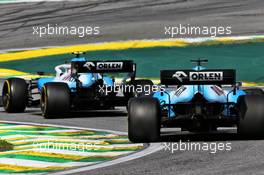 George Russell (GBR) Williams Racing FW42 follows team mate Robert Kubica (POL) Williams Racing FW42. 17.11.2019. Formula 1 World Championship, Rd 20, Brazilian Grand Prix, Sao Paulo, Brazil, Race Day.