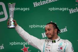 Lewis Hamilton (GBR) Mercedes AMG F1 on the podium. 17.11.2019. Formula 1 World Championship, Rd 20, Brazilian Grand Prix, Sao Paulo, Brazil, Race Day.