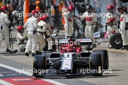 Kimi Raikkonen (FIN) Alfa Romeo Racing C38 makes a pit stop. 17.11.2019. Formula 1 World Championship, Rd 20, Brazilian Grand Prix, Sao Paulo, Brazil, Race Day.