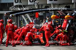 Sebastian Vettel (GER) Ferrari SF90 makes a pit stop. 17.11.2019. Formula 1 World Championship, Rd 20, Brazilian Grand Prix, Sao Paulo, Brazil, Race Day.