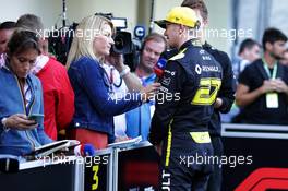 Nico Hulkenberg (GER) Renault F1 Team with Rachel Brookes (GBR) Sky Sports F1 Reporter. 16.11.2019. Formula 1 World Championship, Rd 20, Brazilian Grand Prix, Sao Paulo, Brazil, Qualifying Day.