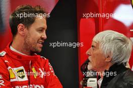 (L to R): Sebastian Vettel (GER) Ferrari with Bernie Ecclestone (GBR). 16.11.2019. Formula 1 World Championship, Rd 20, Brazilian Grand Prix, Sao Paulo, Brazil, Qualifying Day.