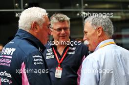 (L to R): Lawrence Stroll (CDN) Racing Point F1 Team Investor with Otmar Szafnauer (USA) Racing Point F1 Team Principal and CEO and Chase Carey (USA) Formula One Group Chairman. 16.11.2019. Formula 1 World Championship, Rd 20, Brazilian Grand Prix, Sao Paulo, Brazil, Qualifying Day.