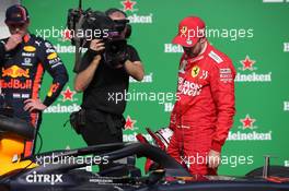 Sebastian Vettel (GER) Ferrari SF90 looking at the Redbull car. 16.11.2019. Formula 1 World Championship, Rd 20, Brazilian Grand Prix, Sao Paulo, Brazil, Qualifying Day.