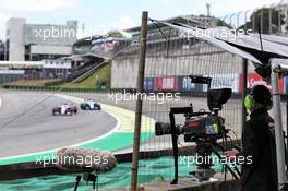 F1 Camera Operator trackside - Lance Stroll (CDN) Racing Point F1 Team RP19. 16.11.2019. Formula 1 World Championship, Rd 20, Brazilian Grand Prix, Sao Paulo, Brazil, Qualifying Day.
