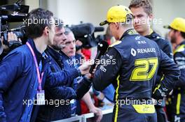 Nico Hulkenberg (GER) Renault F1 Team with the media. 16.11.2019. Formula 1 World Championship, Rd 20, Brazilian Grand Prix, Sao Paulo, Brazil, Qualifying Day.