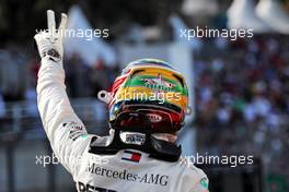 Lewis Hamilton (GBR) Mercedes AMG F1 celebrates his third position in qualifying parc ferme. 16.11.2019. Formula 1 World Championship, Rd 20, Brazilian Grand Prix, Sao Paulo, Brazil, Qualifying Day.